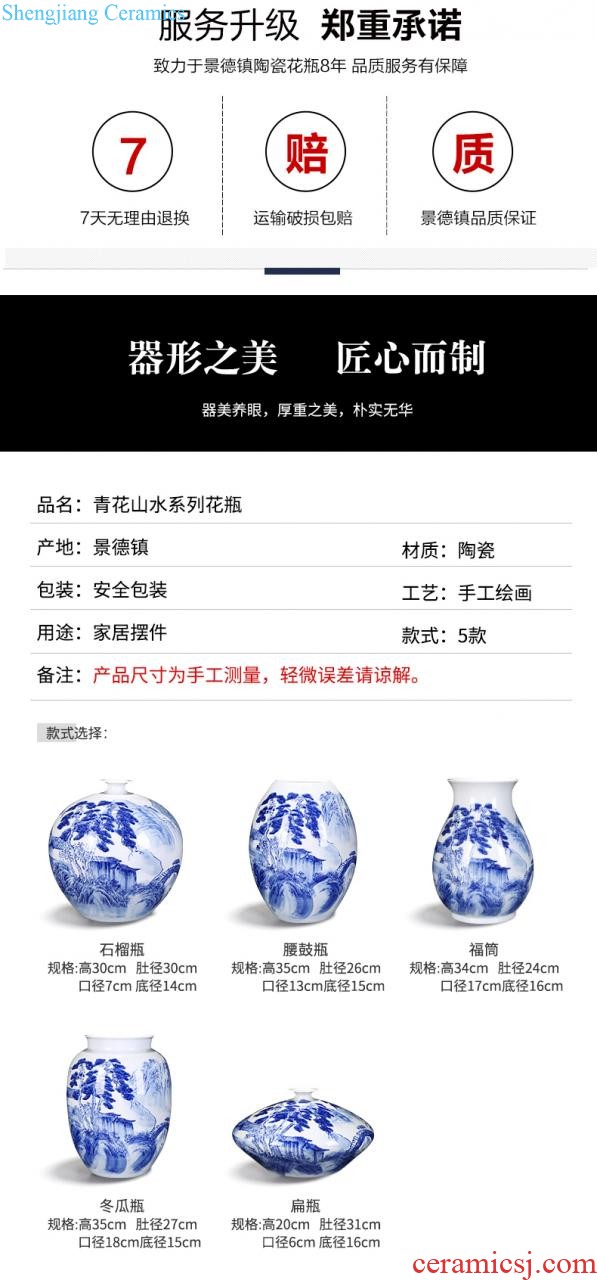 Jingdezhen ceramic vase furnishing articles flower vase creative contemporary and contracted decorate floret bottle frosted luminous porcelain