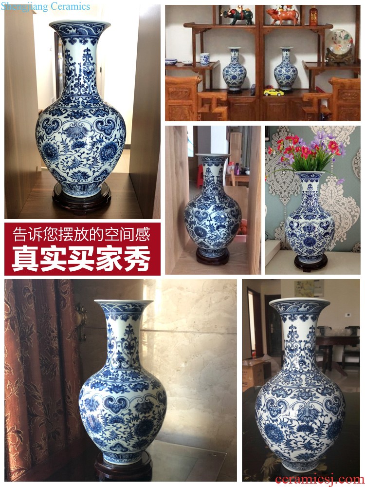 Jingdezhen ceramics hand-painted porcelain vase new Chinese style household decoration decoration sitting room furnishing articles furnishing articles flower arrangement