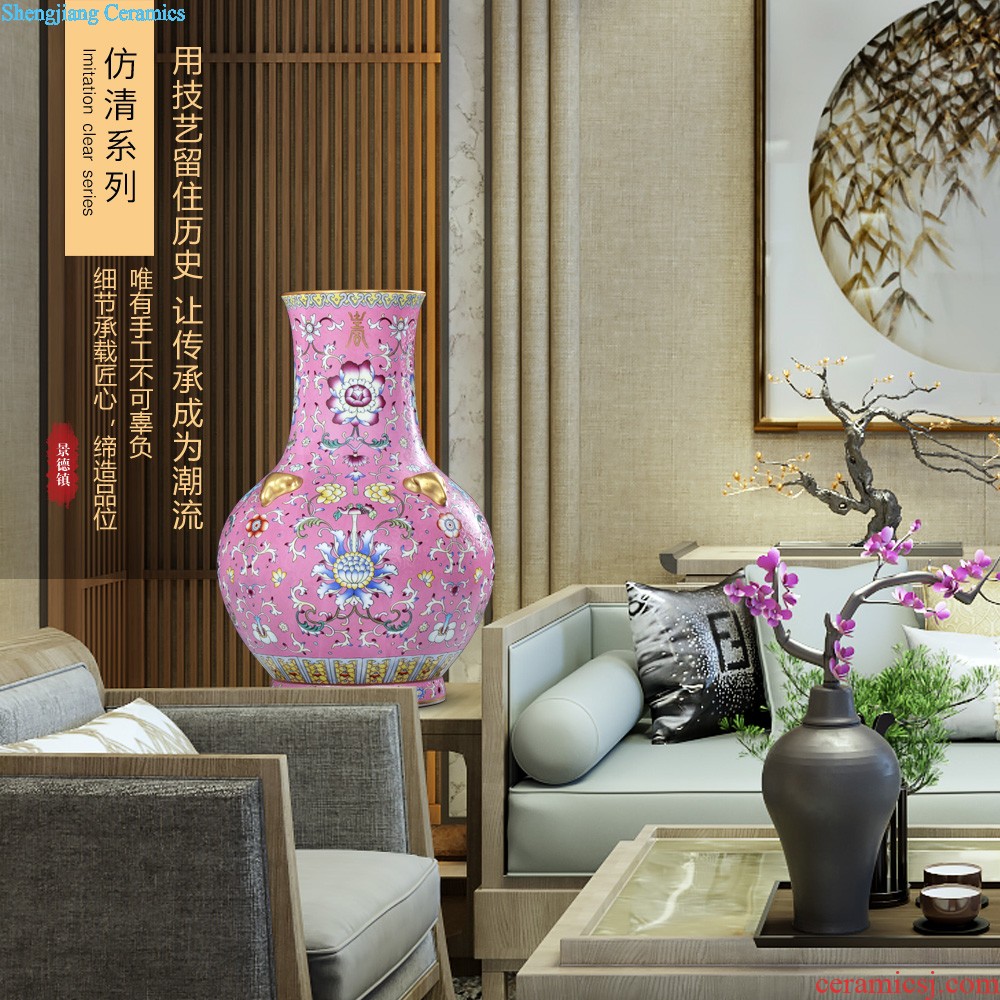 Jingdezhen ceramics furnishing articles hand-painted vase more Chinese style year after year hydroponic flower arrangement sitting room adornment ornament