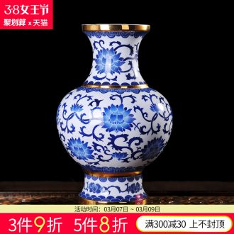 Jingdezhen ceramics vase hand-painted powder enamel New Chinese style living room TV cabinet furnishing articles household decoration