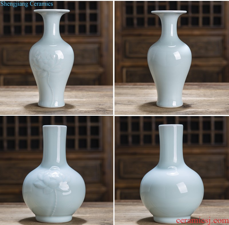 Jingdezhen ceramic vases, flower arrangement sitting room adornment cover Chinese style tea pot general barrel can of China