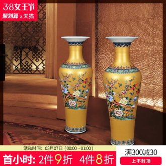 Jingdezhen ceramic furnishing articles hand-painted large ground vase quiver tube of the sitting room of Chinese style household decorations study