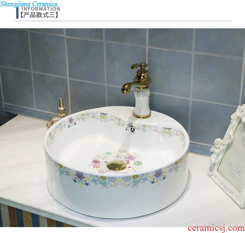 Ceramic face basin stage basin Lavabo square the pool that wash a face wash basin bathroom home art POTS of flowers and birds