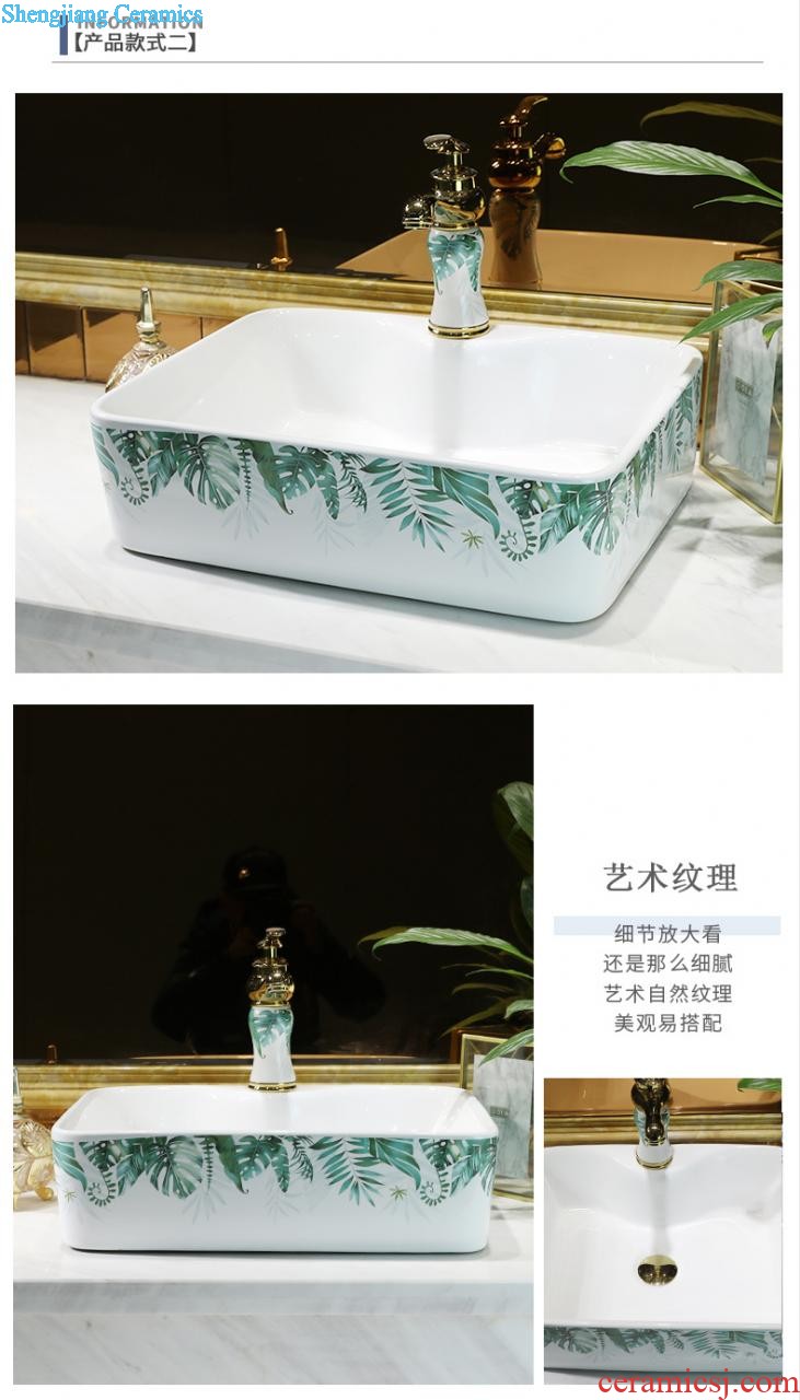 Jingdezhen square ceramic art basin stage basin of restoring ancient ways of household toilet lavabo ou wash basin