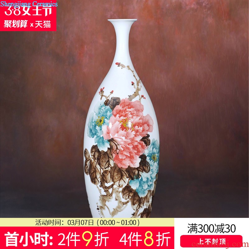 Jingdezhen ceramics furnishing articles Antique blue and white porcelain vases, flower arranging is the barrel of the sitting room of Chinese style household crafts