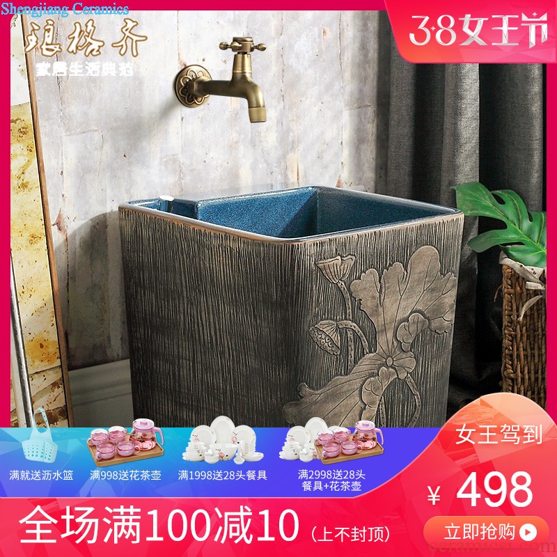 Koh larn, stage basin ceramic lavatory toilet lavabo, art Fangyuan golden dragon grain