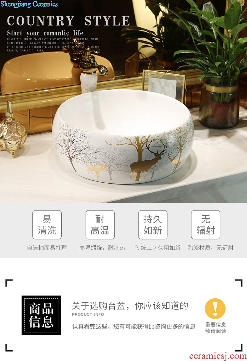 Wash basin ceramic toilet lavatory art stage fangyuan diamonds lavabo mesa household butterfly