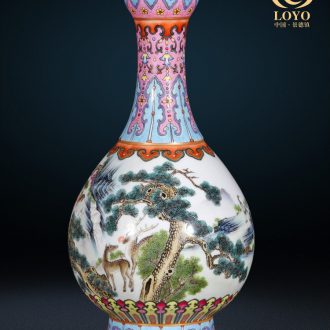 Archaize of jingdezhen ceramic vase pastel heavy industry of flowers and birds ears garlic bottles of home sitting room adornment is placed