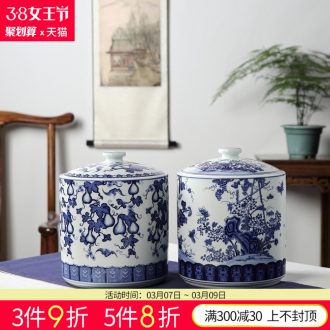 Jingdezhen ceramics furnishing articles hand-painted merrily merrily vase sitting room of Chinese style household TV ark adornment ornament