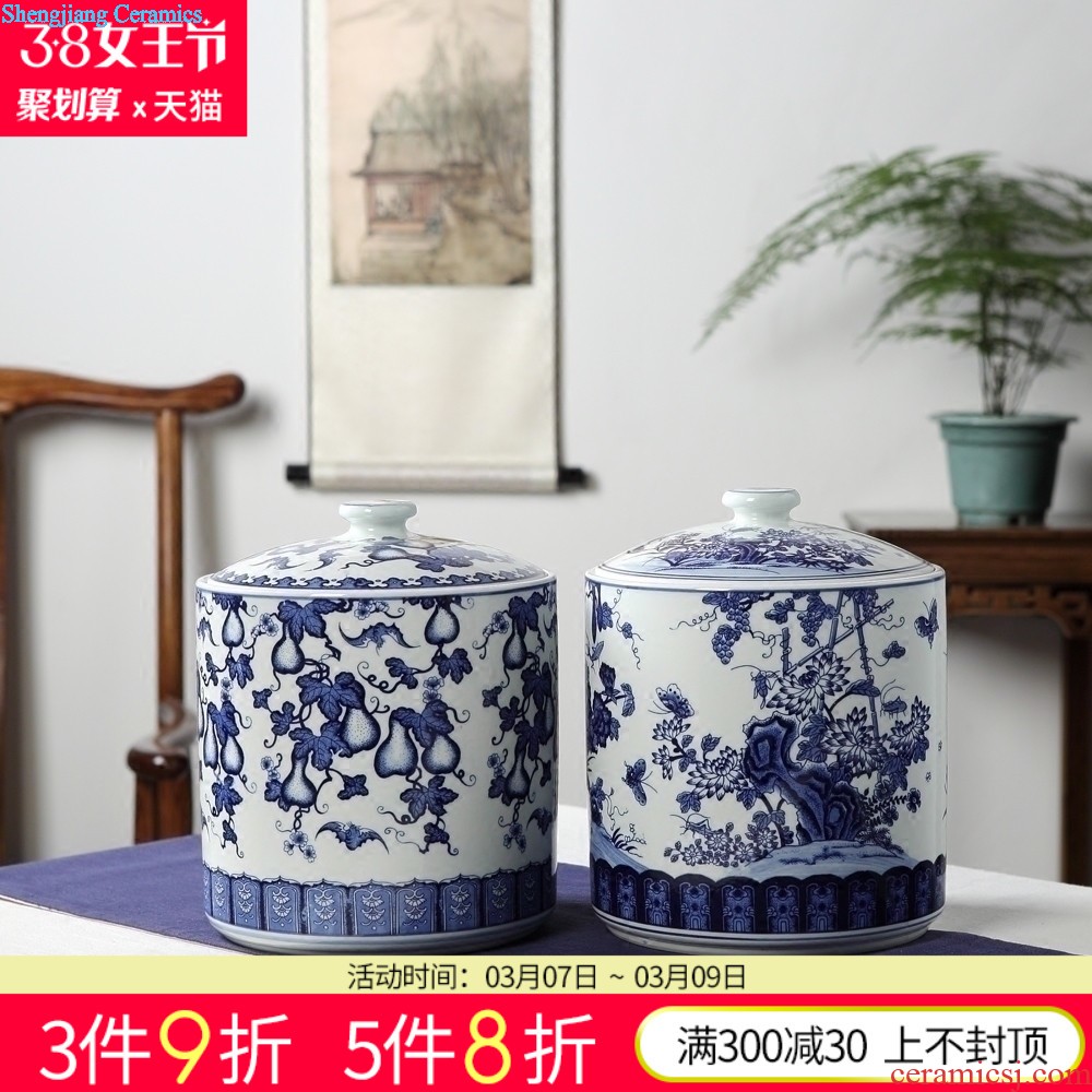 Jingdezhen ceramics furnishing articles hand-painted merrily merrily vase sitting room of Chinese style household TV ark adornment ornament