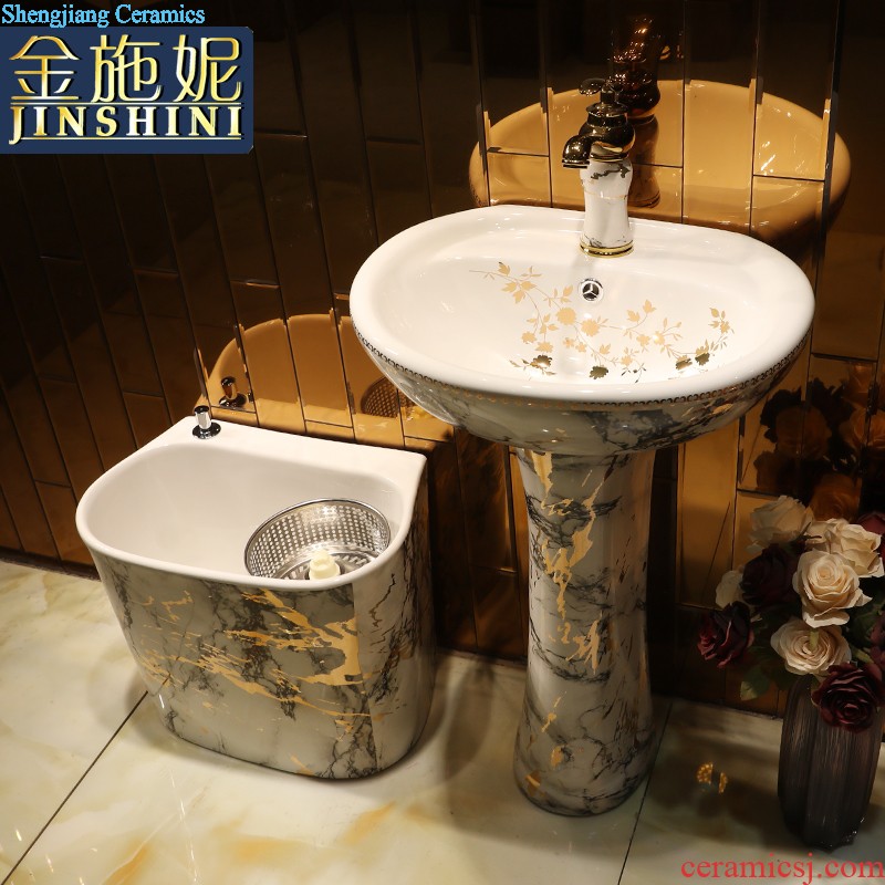 Gold cellnique one floor european-style hotel ceramic lavatory basin bathroom sink the post toilet basin