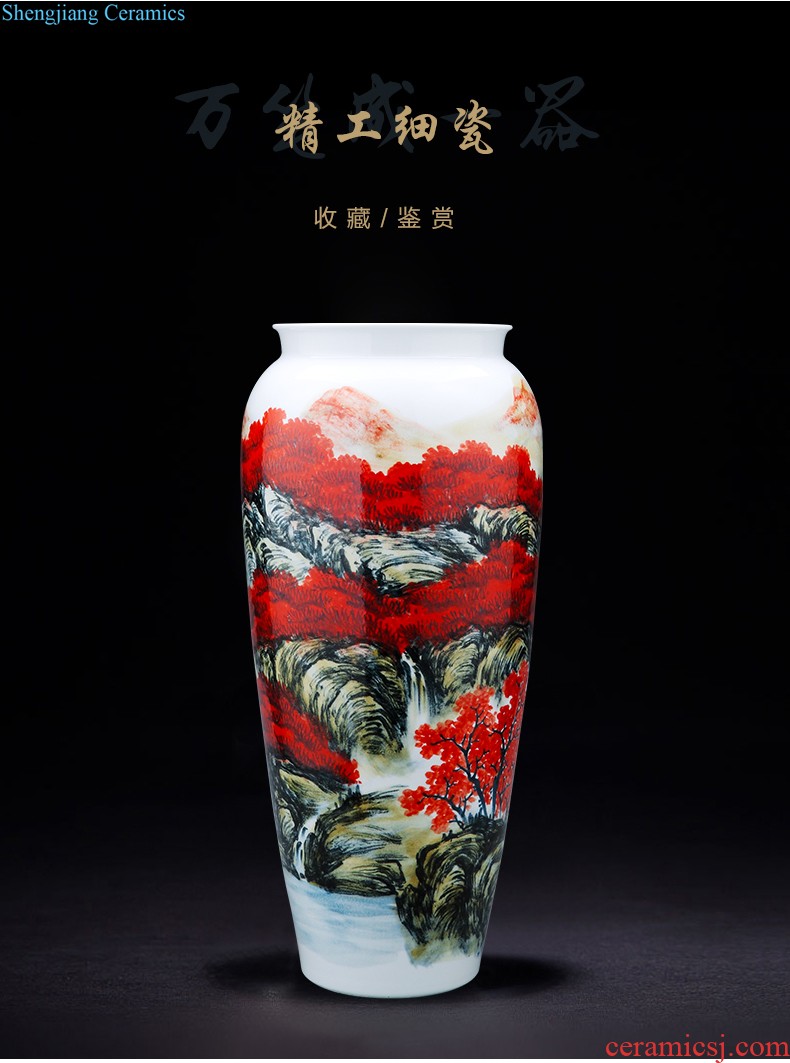 Jingdezhen ceramics hand-painted gift porcelain vase flower arranging place new Chinese style living room TV ark home decoration