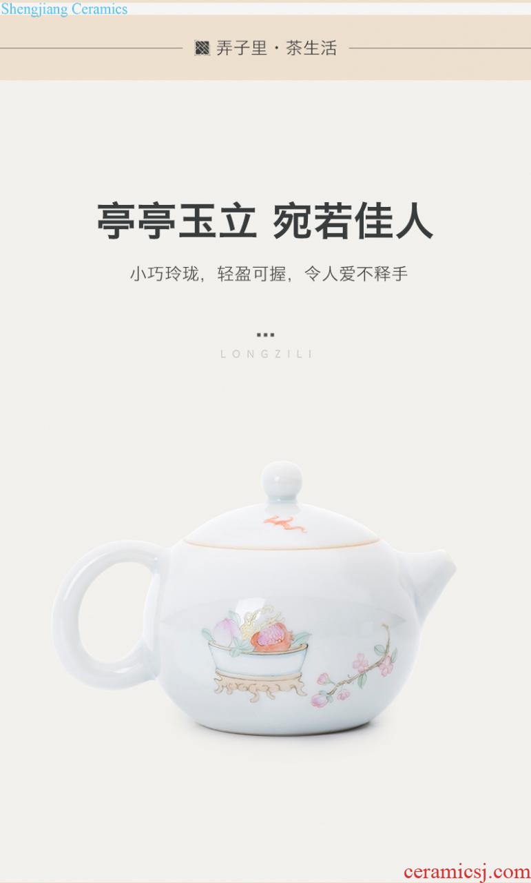 Jingdezhen ceramic tea pot kung fu tea tea container home with cover large tea storage jar