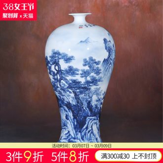 Hand-painted dragon hang dish of blue and white porcelain of jingdezhen ceramics Sit plate of the sitting room of Chinese style household decorative plate is placed