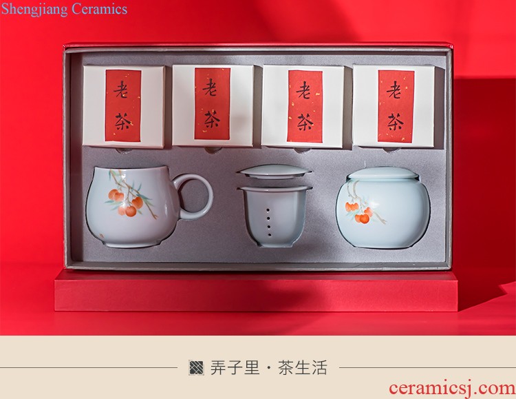 Pure manual hand-painted bound lotus flower blue only three tureen tea bowl of jingdezhen ceramic cups kung fu tea set