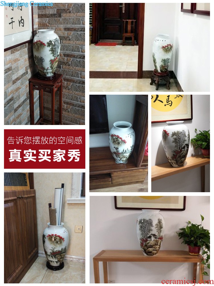 Jingdezhen ceramics antique vases, flower arranging Chinese contemporary sitting room adornment home furnishing articles desktop TV ark