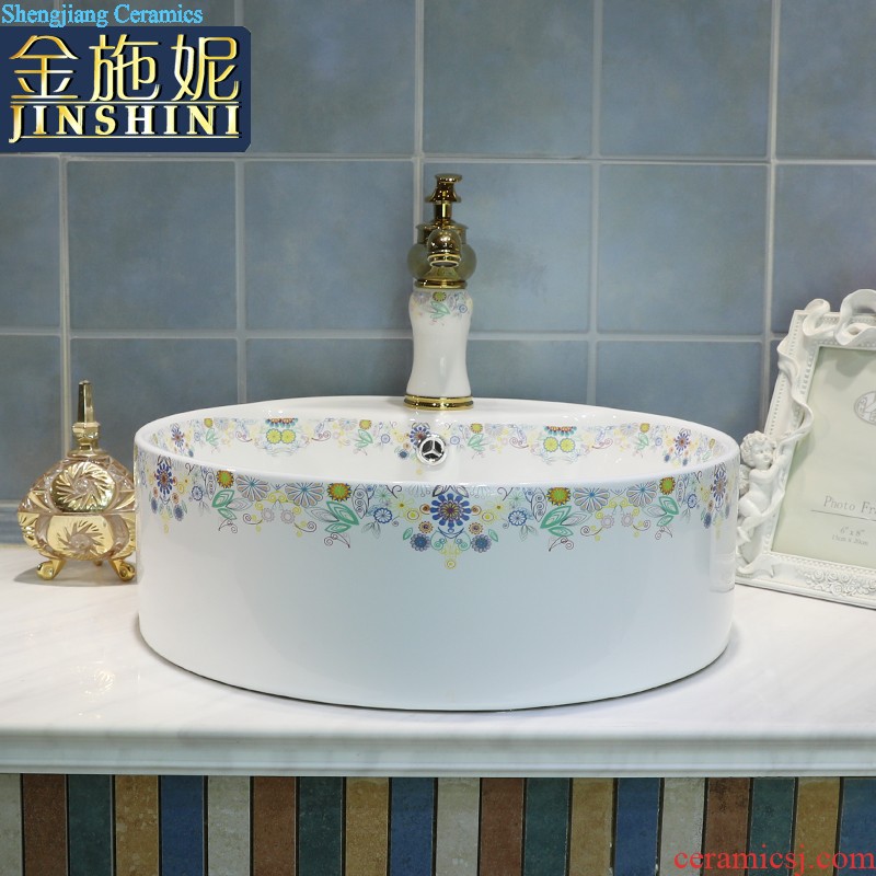 Ceramic face basin stage basin Lavabo square the pool that wash a face wash basin bathroom home art POTS of flowers and birds