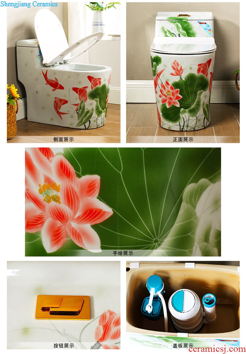 M beautiful balcony two-piece toilet ceramic basin bowl lavatory basin that wash a face to wash your hands blue porcelain lotus on stage