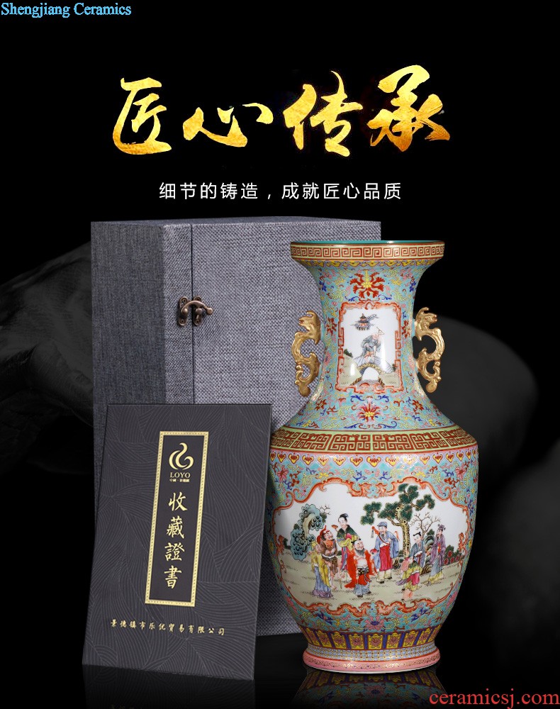 Jingdezhen ceramics furnishing articles imitation qing qianlong pastel bound branch grain ears gourd vases, Chinese style household decorations