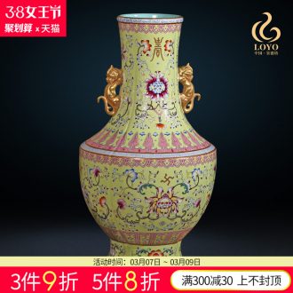 Jingdezhen ceramic vase imitation qing qianlong pastel steak flower tree sitting room adornment collection of new Chinese style furnishing articles