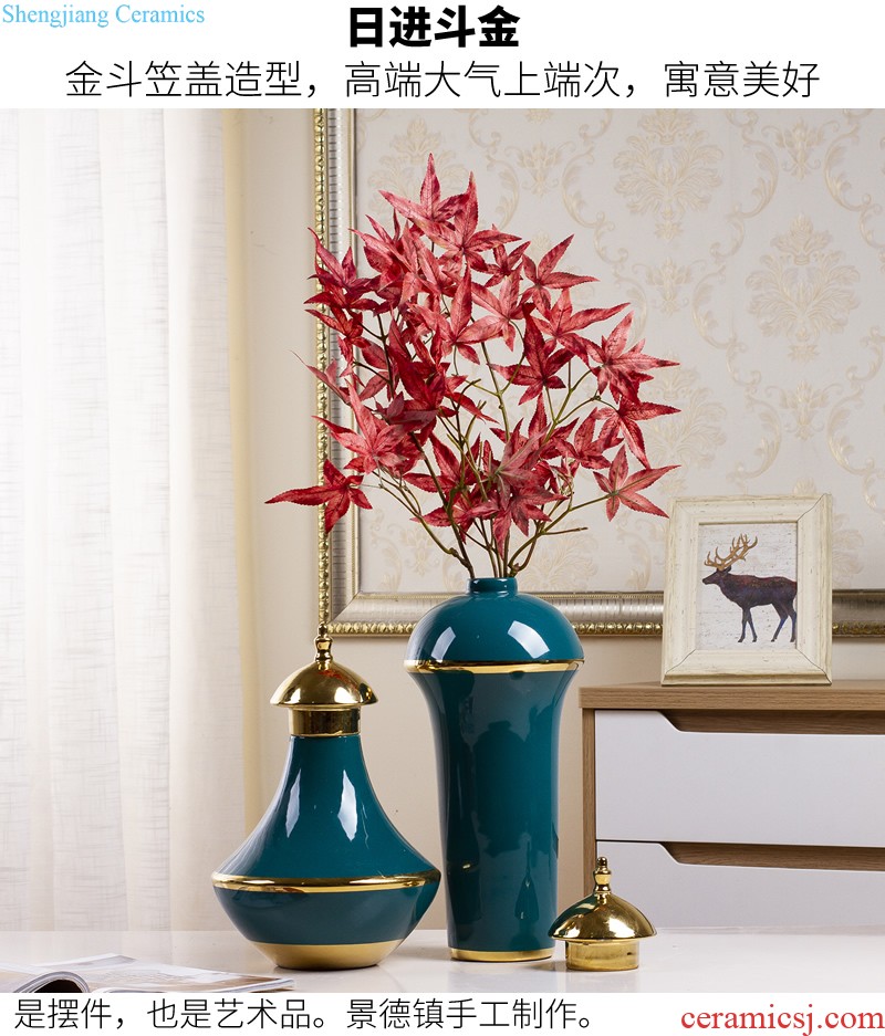 Black white ceramic vase furnishing articles sitting room arranging flowers, dried flowers european-style originality contracted porcelain table decorations