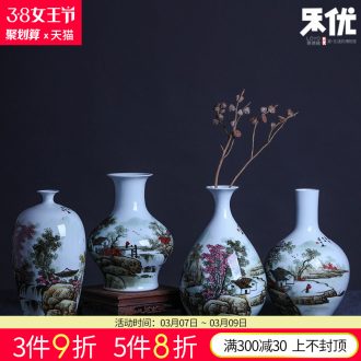 Jingdezhen ceramics flower arranging decorative furnishing articles Hand painted pastel kam tong wealth vase Chinese arts and crafts sitting room