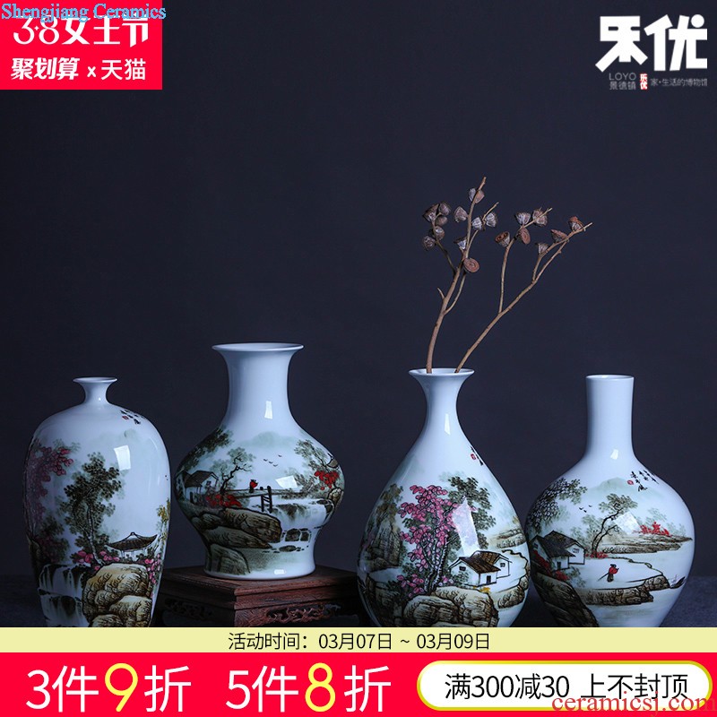 Jingdezhen ceramics flower arranging decorative furnishing articles Hand painted pastel kam tong wealth vase Chinese arts and crafts sitting room