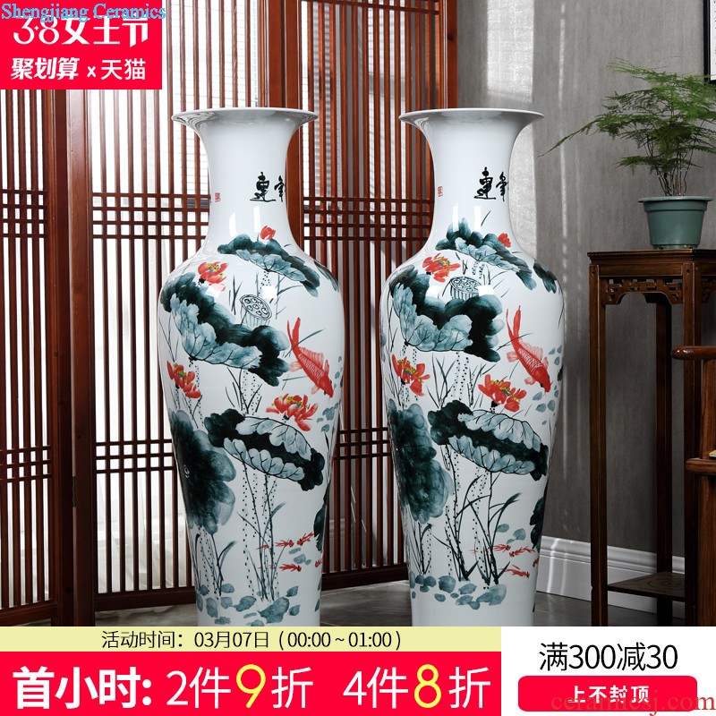 Jingdezhen ceramics Gold dragon pattern of blue and white porcelain vase Modern living room handicraft decorative furnishing articles