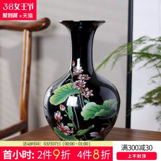 Jingdezhen ceramics furnishing articles hand-painted crane ShouYanNian hang dish sitting room of Chinese style household adornment sat dish TV ark