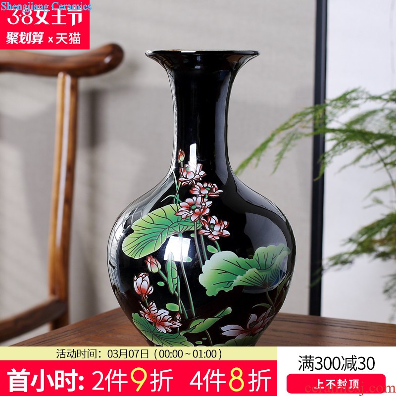 Jingdezhen ceramics furnishing articles hand-painted crane ShouYanNian hang dish sitting room of Chinese style household adornment sat dish TV ark