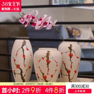 Jingdezhen ceramics Contemporary and contracted pottery three-piece vases, flower receptacle Chinese style living room decoration crafts