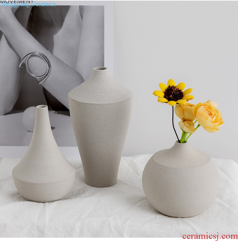 Ins contracted and contemporary ceramic vase Nordic creative mesa hydroponic vase furnishing articles furnishing articles flower arrangement sitting room adornment