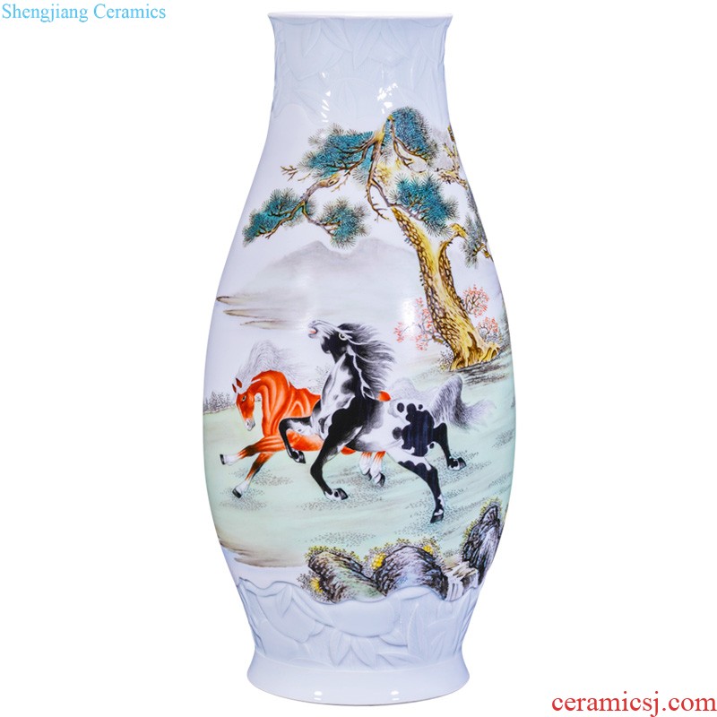 Jingdezhen ceramics imitation qing qianlong bound branch lotus gourd bottle of new Chinese style household adornment rich ancient frame furnishing articles sitting room