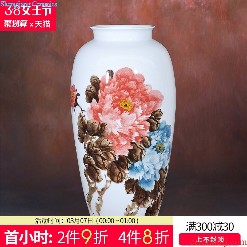 Jingdezhen ceramics Antique hand-painted landscape general pot of blue and white porcelain vase household adornment handicraft furnishing articles