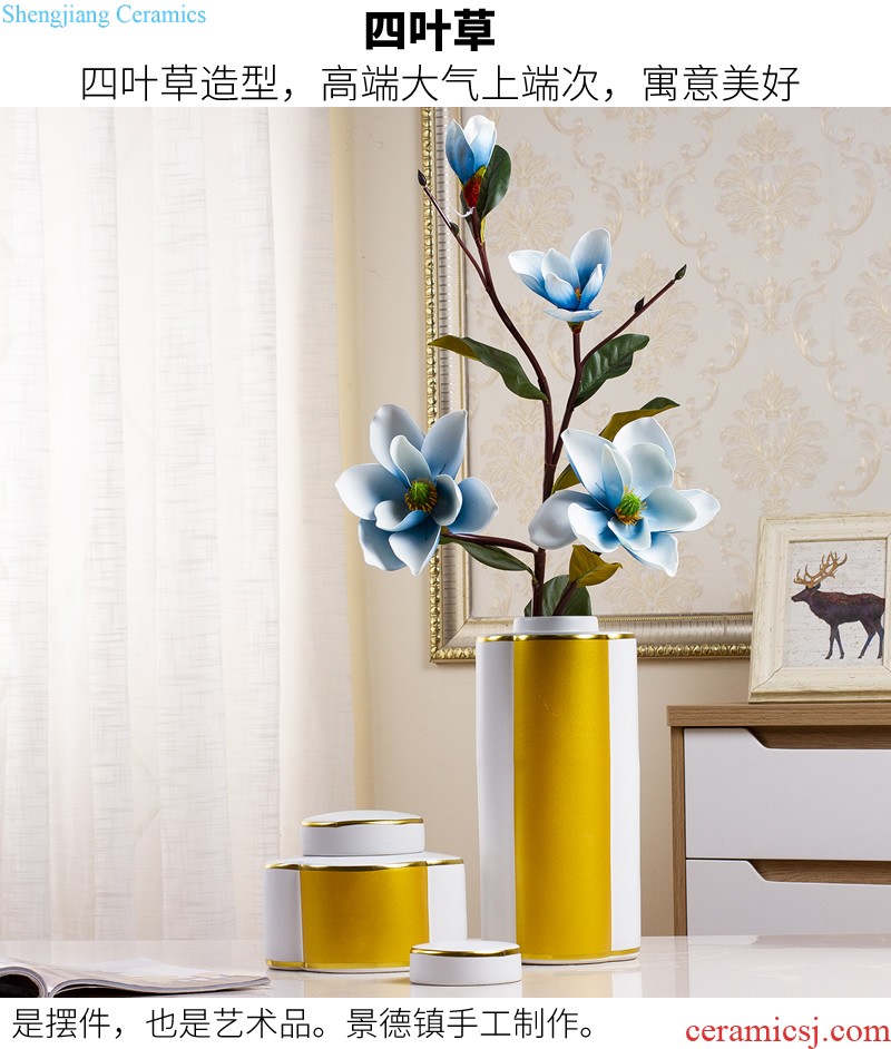 Jingdezhen ceramics hand-painted modern new Chinese vase flower arrangement sitting room home furnishing articles on your table