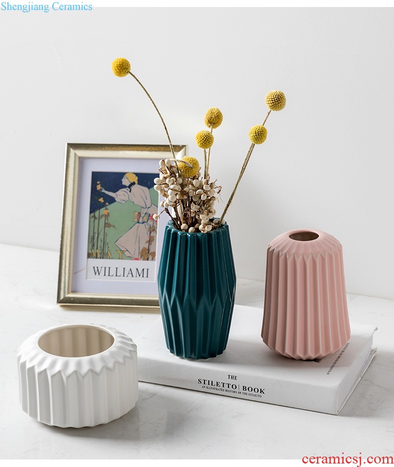 Nordic ins creative wine wind household decorative vase furnishing articles furnishing articles restaurant table dry flower arranging flowers ceramic vase