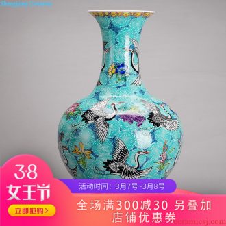 204 jingdezhen handwritten Chinese calligraphy carving Opening ceremony hotel courtyard of large sitting room quiver vase