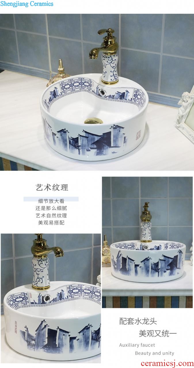 North European creative round the stage basin Lavabo of household toilet ceramic wash basin to art trumpet