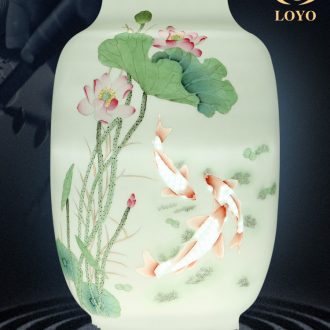 Jingdezhen ceramics New Chinese style of large sitting room porch decoration vase household furnishing articles new gift