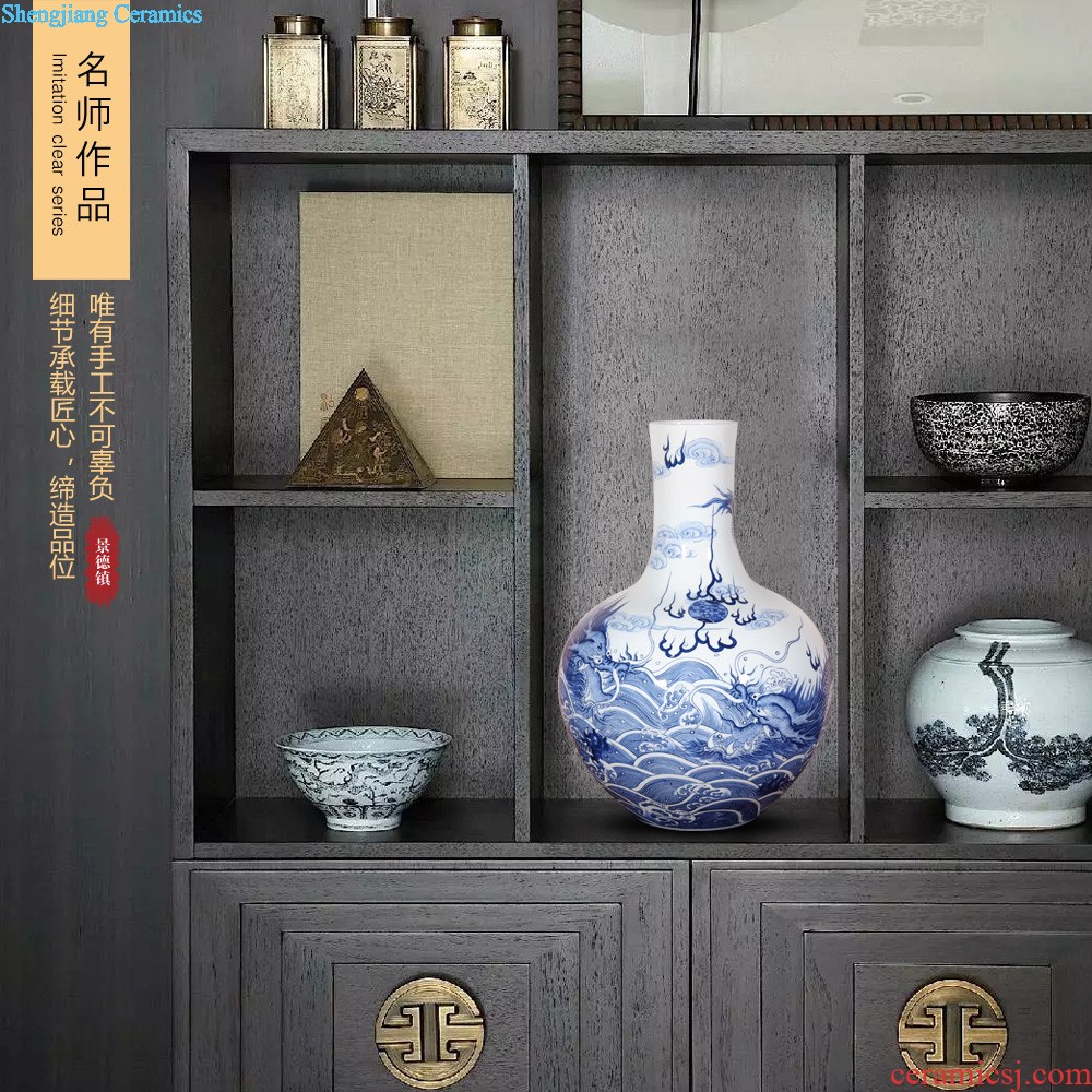 Jingdezhen ceramics powder enamel antique flower vase the celestial sphere sitting room of Chinese style household flower arranging jewelry collection furnishing articles