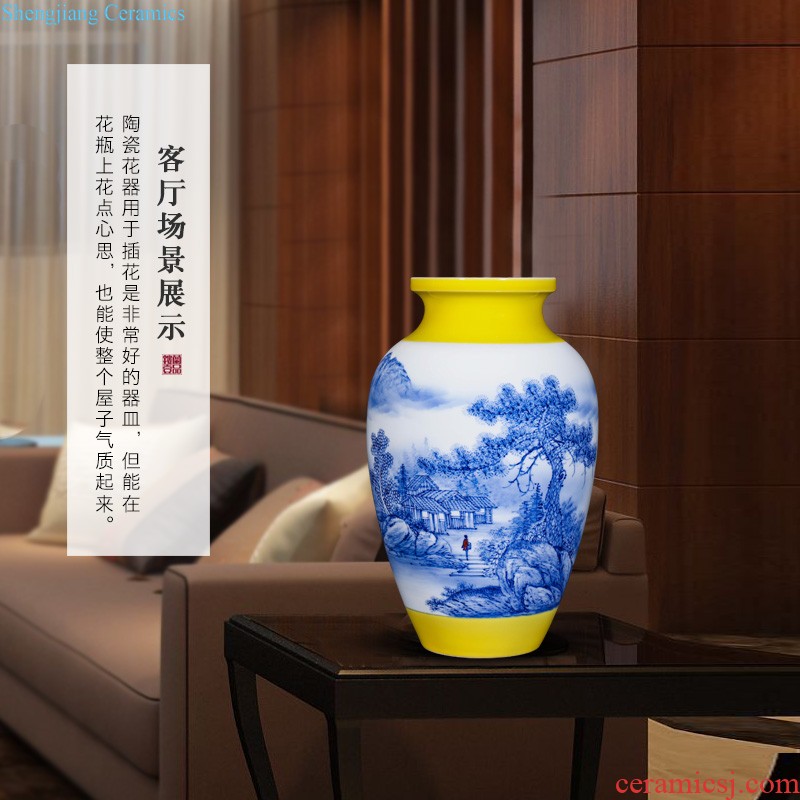 Jingdezhen ceramic hand-painted thin body new Chinese style flower vase contemporary home sitting room porch decorative furnishing articles