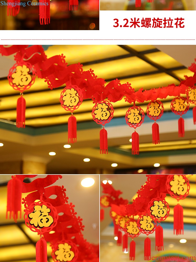 Spring Festival couplet flocking couplet 2.2 meters 2019 year of pig decor items moved into New Year couplet