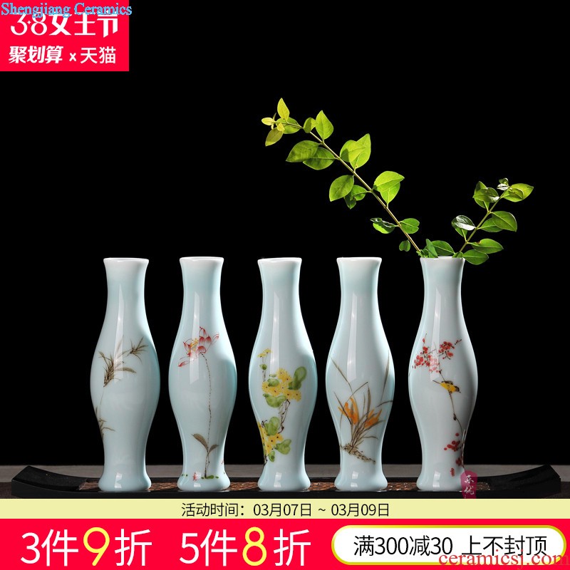 Jingdezhen ceramics furnishing articles hand-painted crane ShouYanNian hang dish sitting room of Chinese style household adornment sat dish TV ark