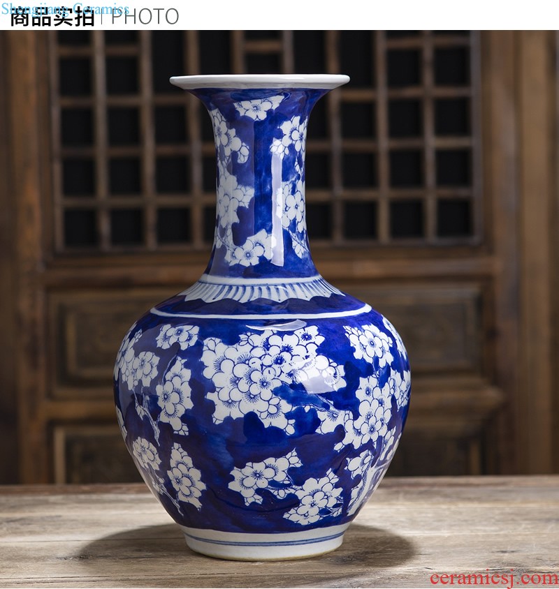 Jingdezhen ceramics Shadow blue glaze antique vase Chinese style restoring ancient ways is the sitting room porch decoration handicraft furnishing articles