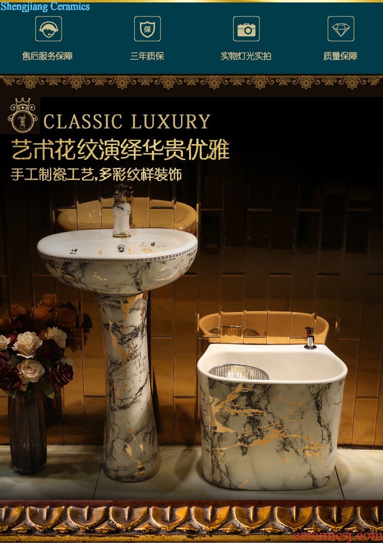 Gold cellnique one floor european-style hotel ceramic lavatory basin bathroom sink the post toilet basin