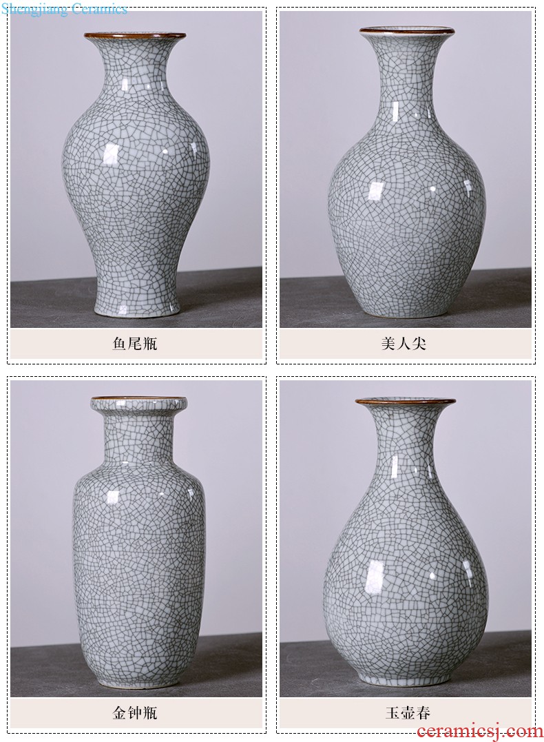 Jingdezhen ceramics vase hand-painted large quiver flower arranging new Chinese style household furnishing articles sitting room adornment porcelain