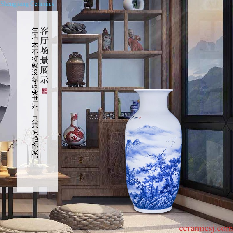 Jingdezhen ceramics hand-painted pastel flower arranging landing big new Chinese style household vase sitting room bedroom collection furnishing articles