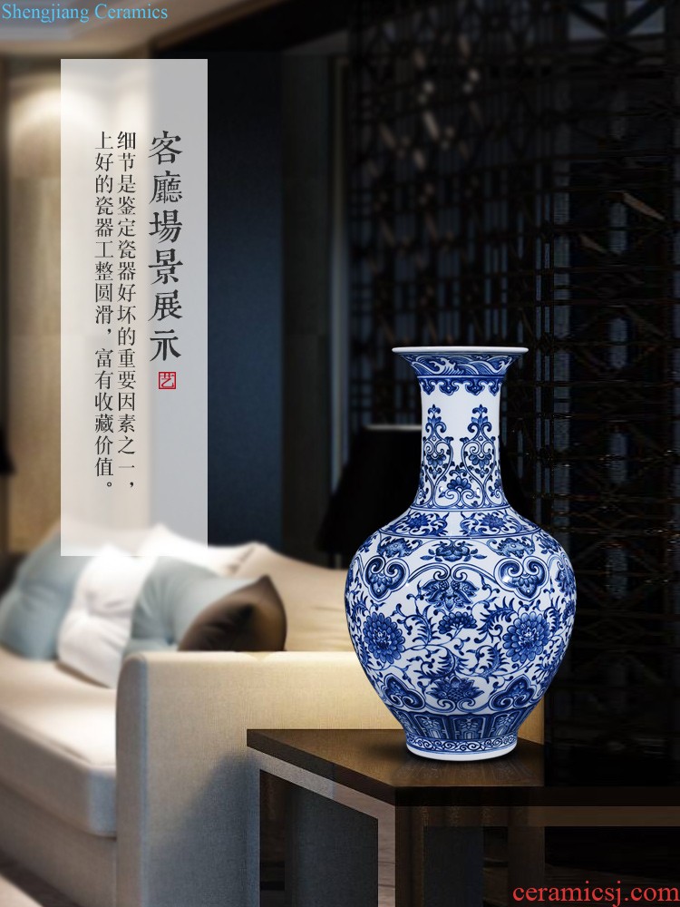 Jingdezhen ceramics hand-painted porcelain vase new Chinese style household decoration decoration sitting room furnishing articles furnishing articles flower arrangement