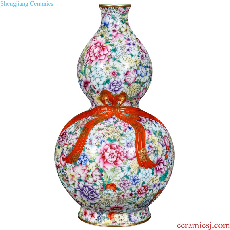 Jingdezhen ceramics hand-painted pastel wealth of large vases, new Chinese style living room flower arranging home furnishing articles