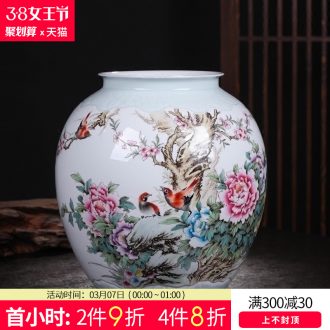 Jingdezhen ceramic furnishing articles Hand painted blue and white porcelain vase thin foetus prosperous new Chinese style living room porch act the role ofing is tasted